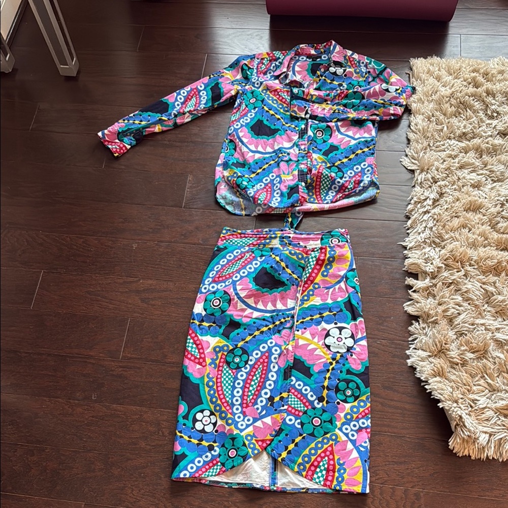 J. Crew Multicolor Patterned Blouse - image 2